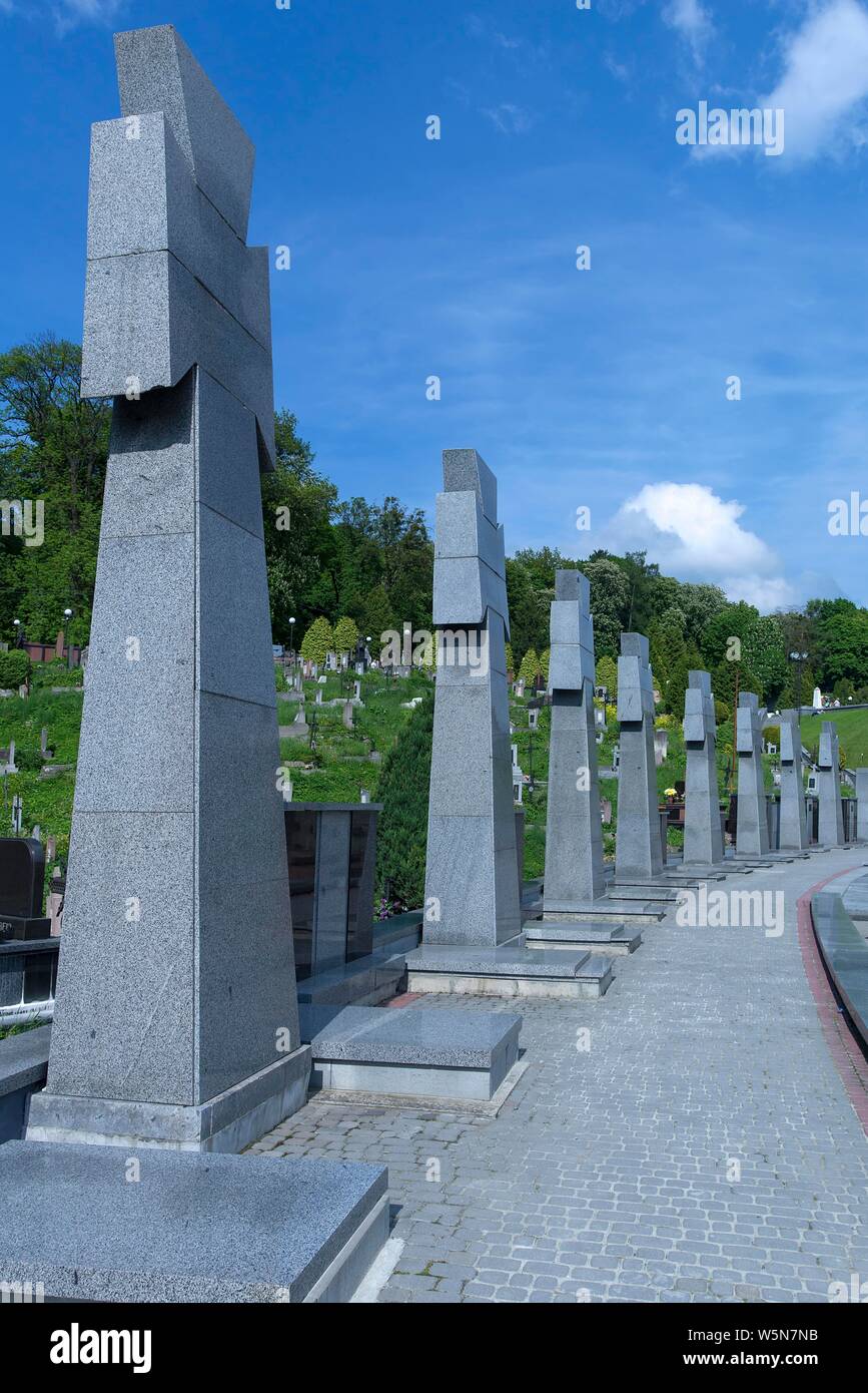 Tombes de Soldats, Lychakiv Cemetery, dans l'ouest de l'Ukraine, l'Ukraine Banque D'Images