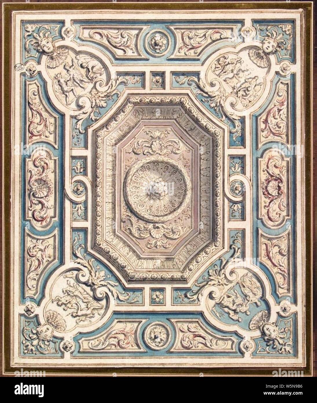 Daniel Marot (I) - Conception d'un plafond - Banque D'Images