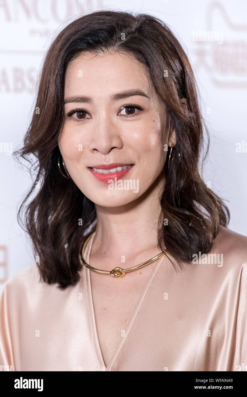 L'actrice de Hong Kong Charmaine Sheh assiste à un événement beauté Lancome à Shanghai, Chine, le 25 avril 2019. Banque D'Images