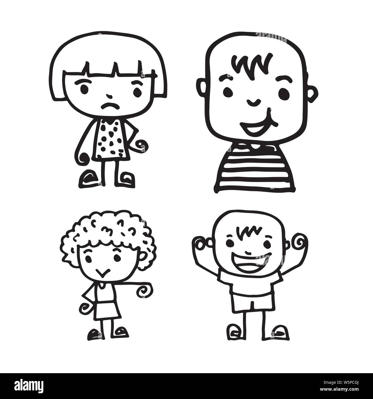 Cute cartoon personnes homme et femme . dessin de Jaidee Family Style Illustration de Vecteur