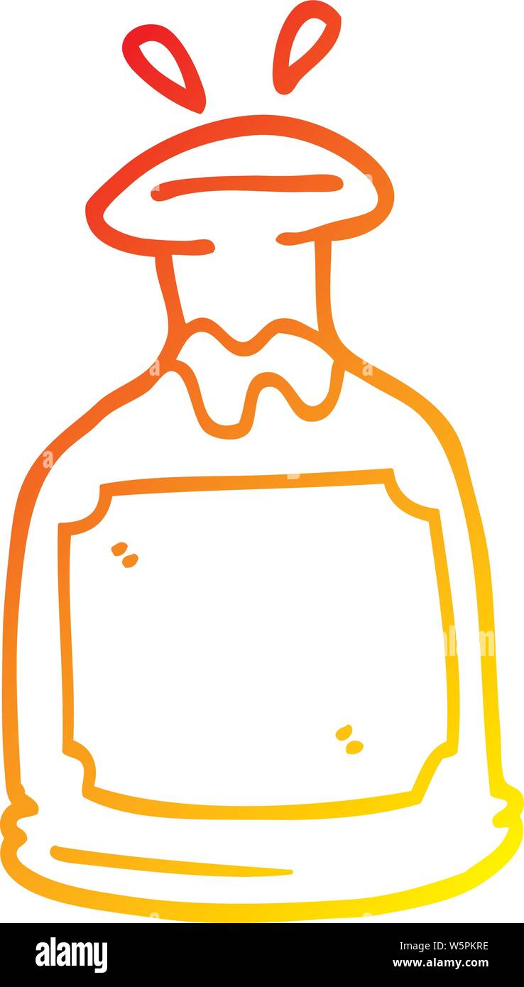 Ligne de gradient chaud dessin d'une caricature whiskey decanter Illustration de Vecteur
