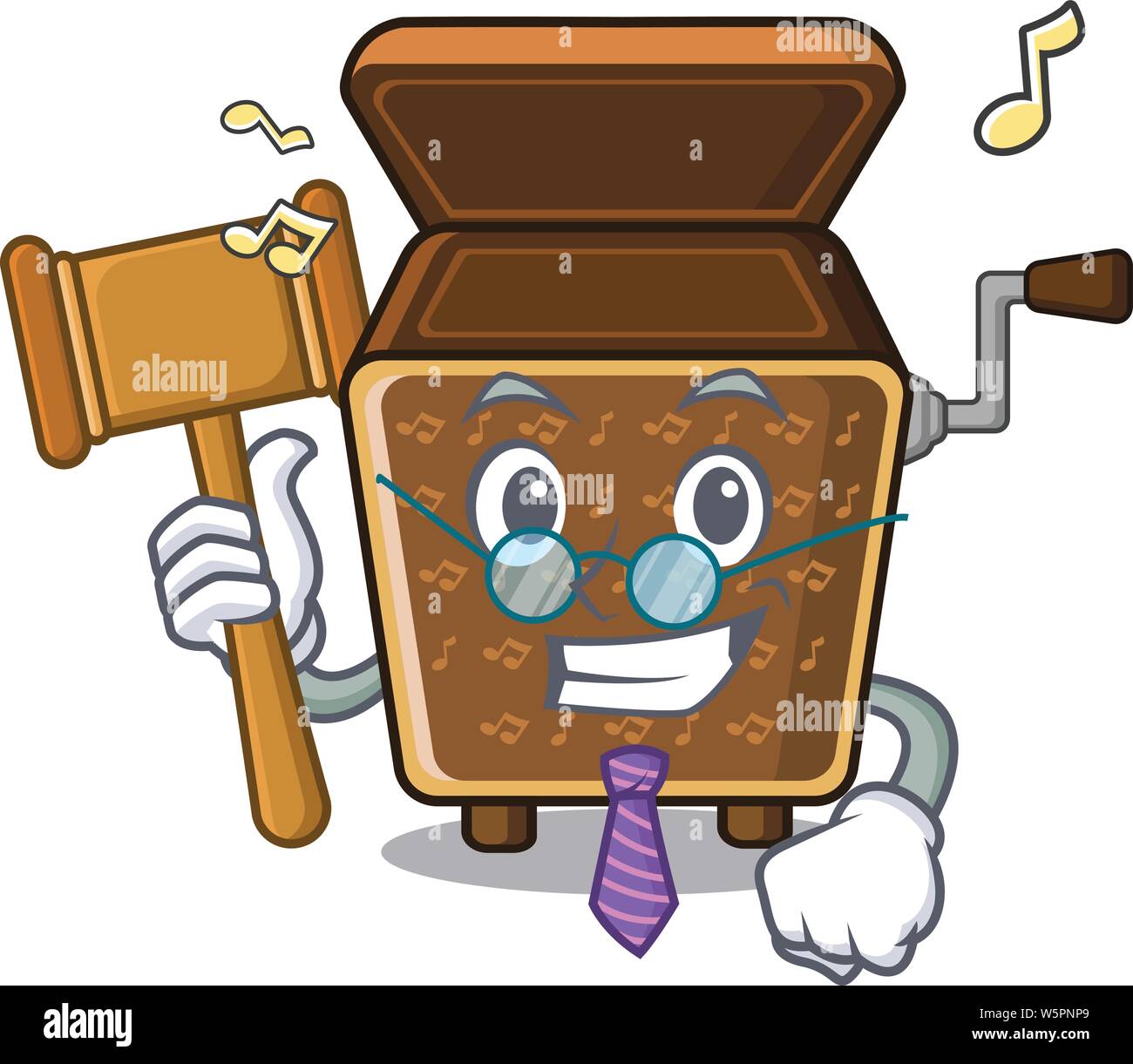 La boîte à musique jouet juge mascot tableau vector illustration Illustration de Vecteur