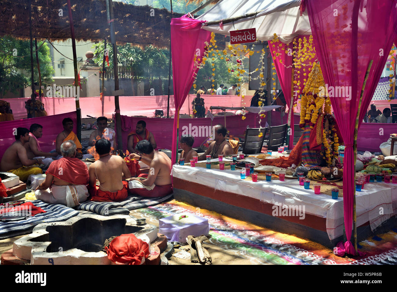 Déesse hindoue Durga puja (cérémonie Abu Dhabi Gujarat Inde Asie Banque D'Images