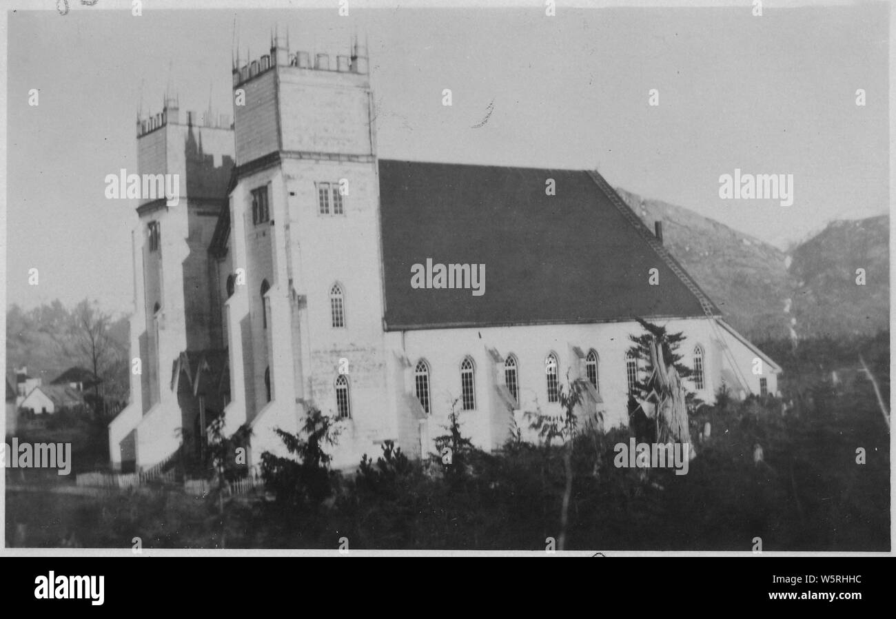 Metlakahtla Christian Mission Church, Metlakahtla, en Alaska. Banque D'Images