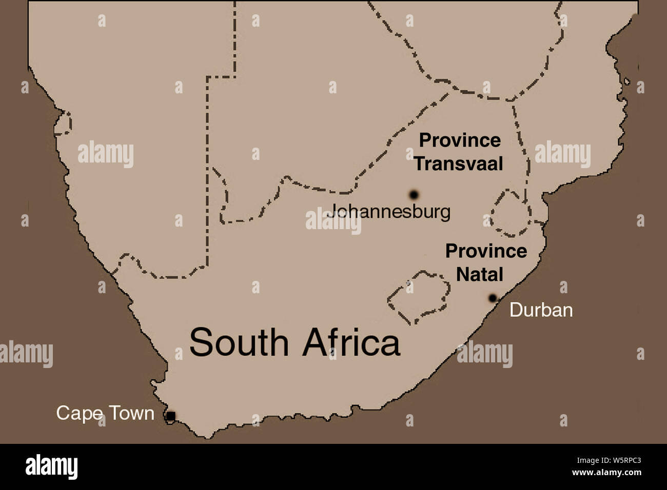Carte montrant le Cap Afrique du Sud 1899 Banque D'Images