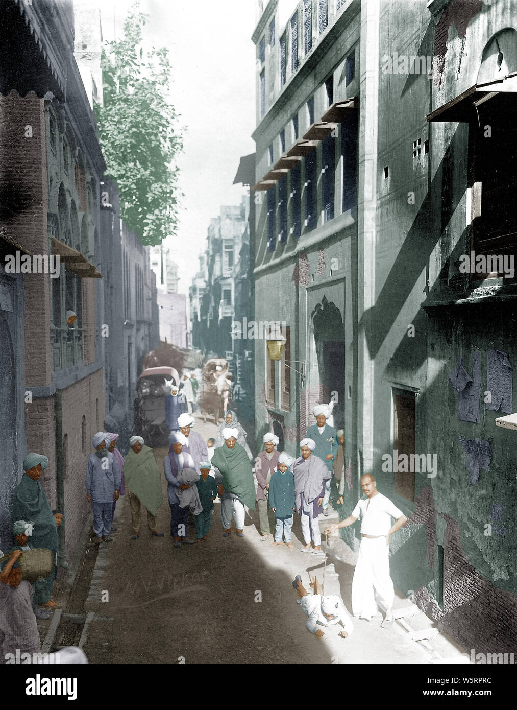 Les gens ont été forcés de ramper dans les rues Amritsar Punjab Inde Asie 1919 Banque D'Images
