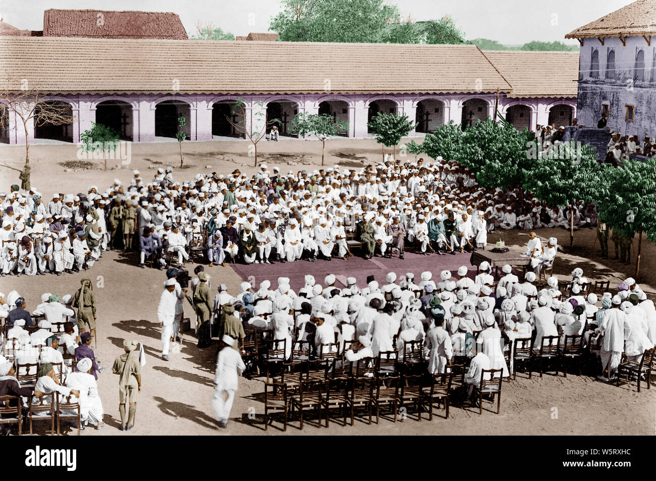 Réunion spéciale d'honneur durbar Mahatma Gandhi Rajkot Gujarat Inde Asie 15 Février 1925 Banque D'Images