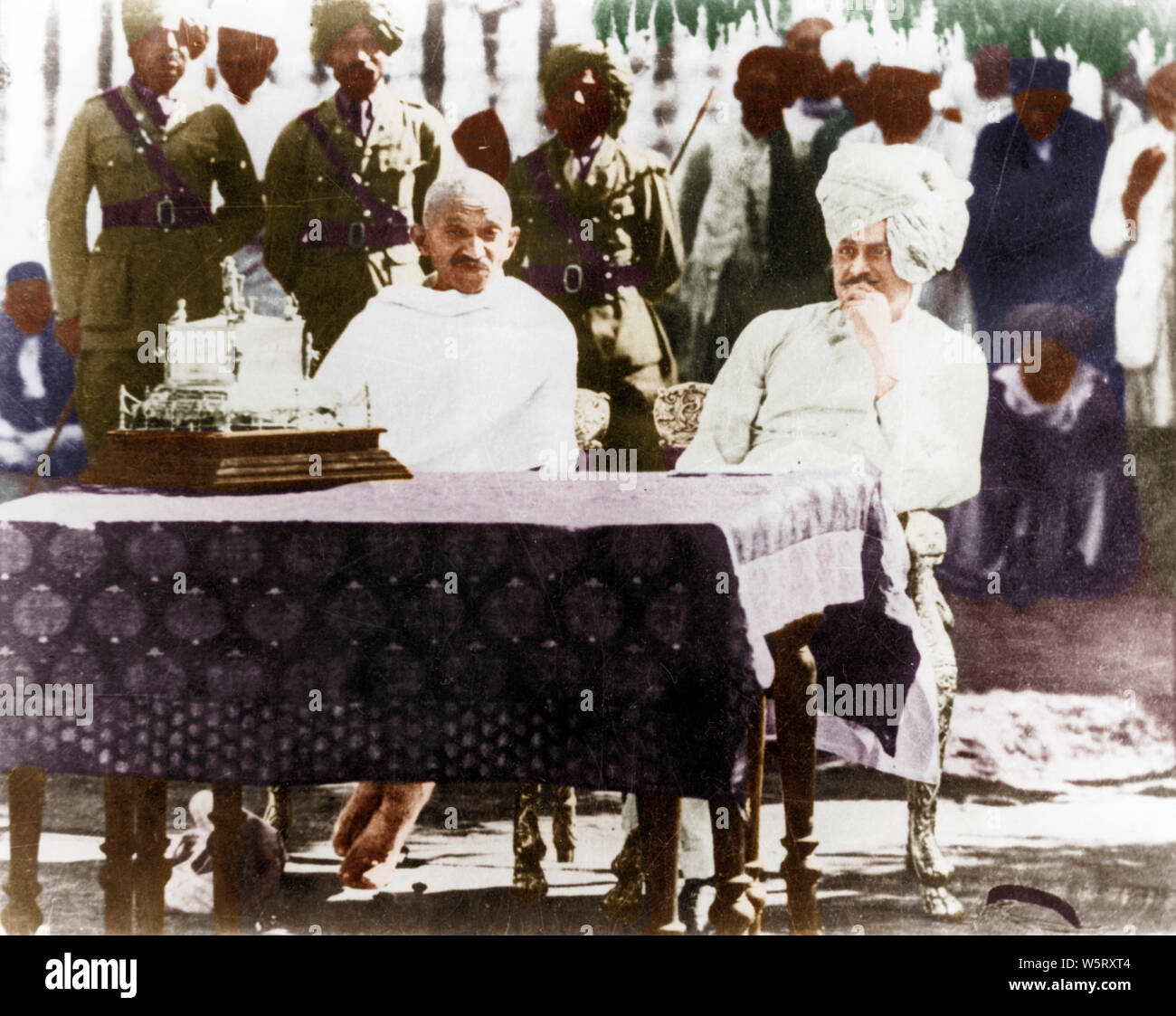Réunion spéciale d'honneur durbar Mahatma Gandhi Rajkot Gujarat Inde Asie 15 Février 1925 Banque D'Images
