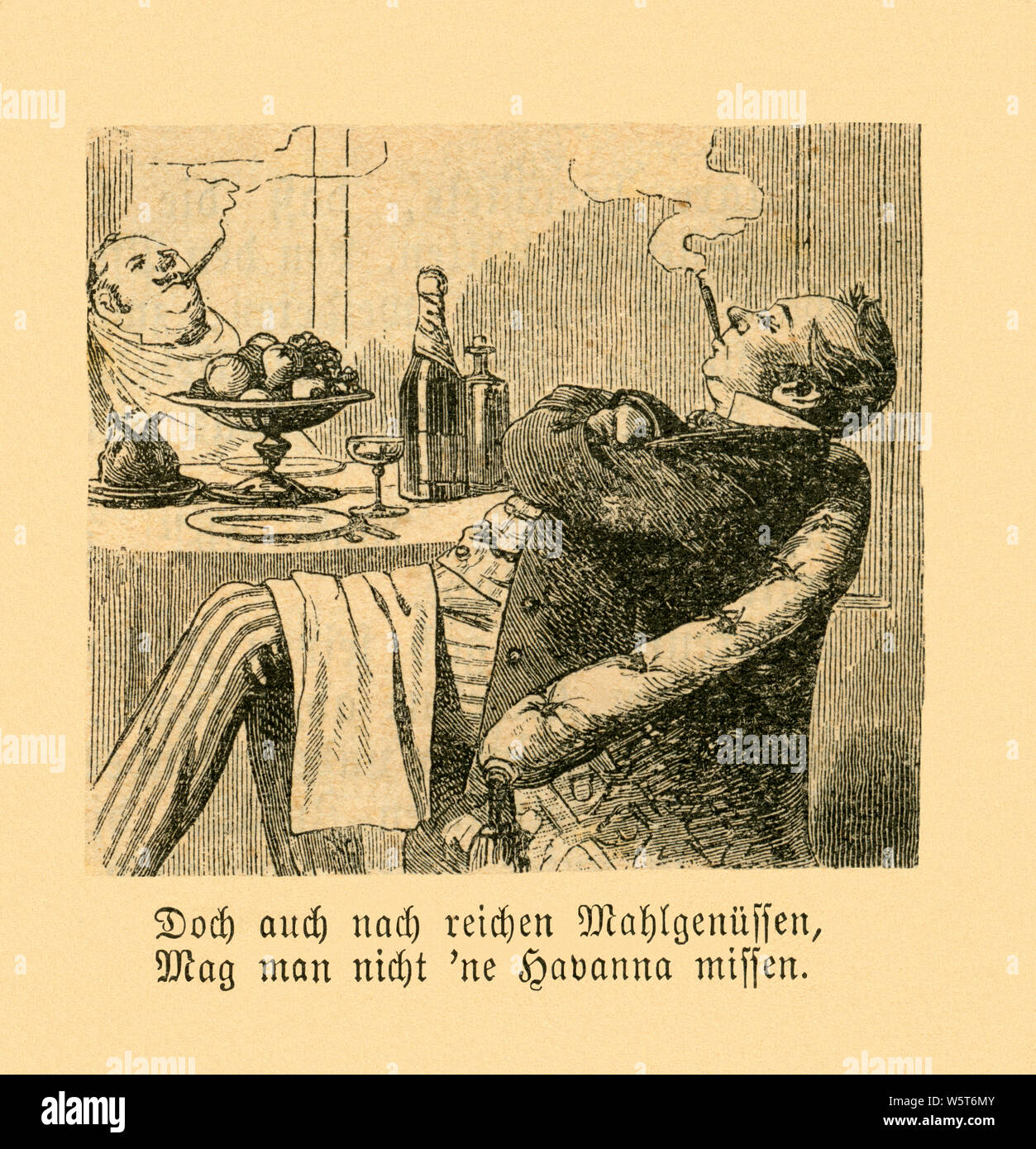 Europa France Humour Szen Mit Dem Titel Der Nutzen Des Rauchens Von A C Fischern Zwei Manner Rauchen Hananna Zigarren Motiv Aus Illustrirtes Wms Blatt