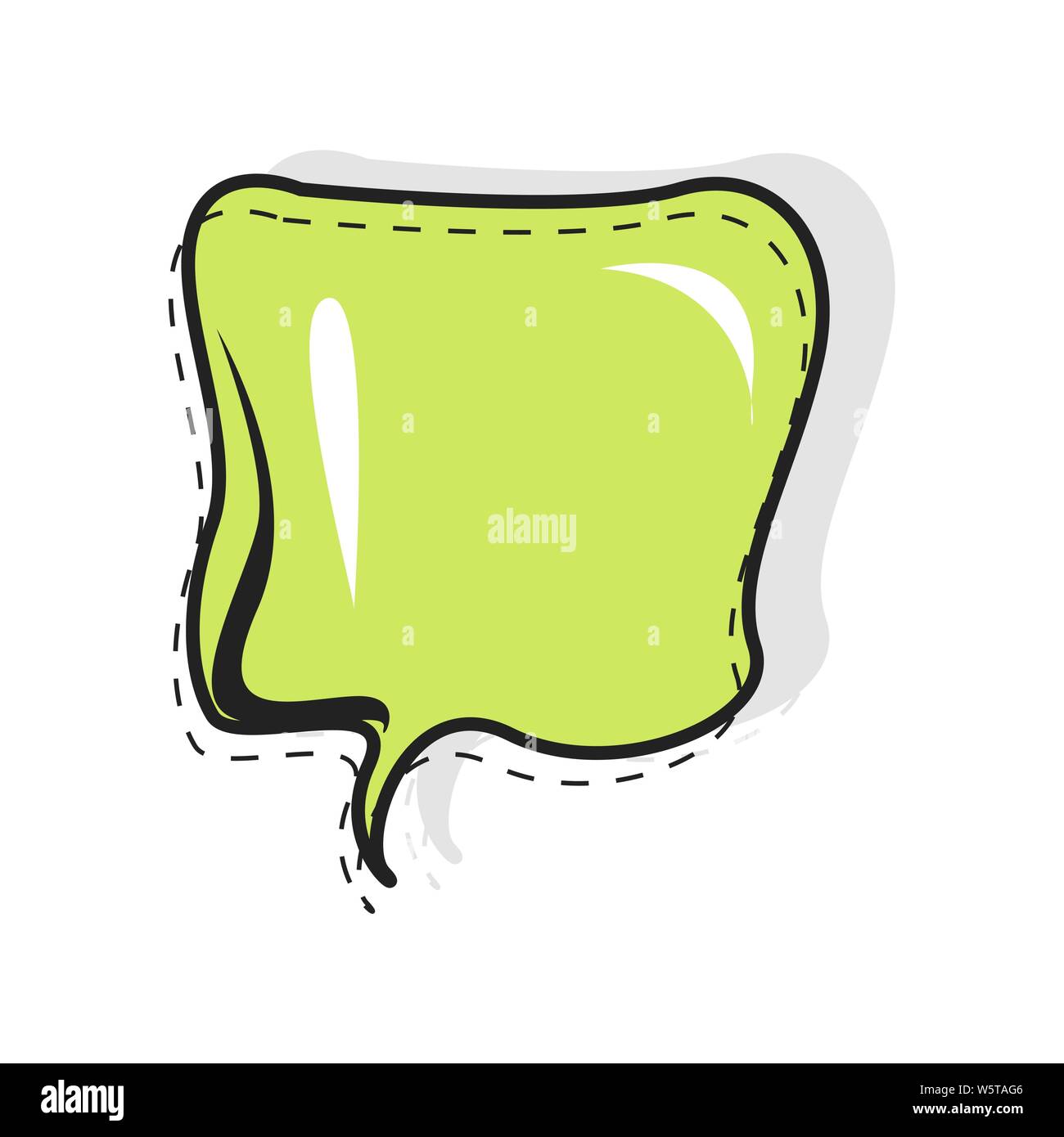 Pop art Bande dessinée bulle de couleur verte de cartoon. Bulle, vecteur de pensée ou parole vide nuage, bande dessinée de communication fort pour message dans kid Illustration de Vecteur