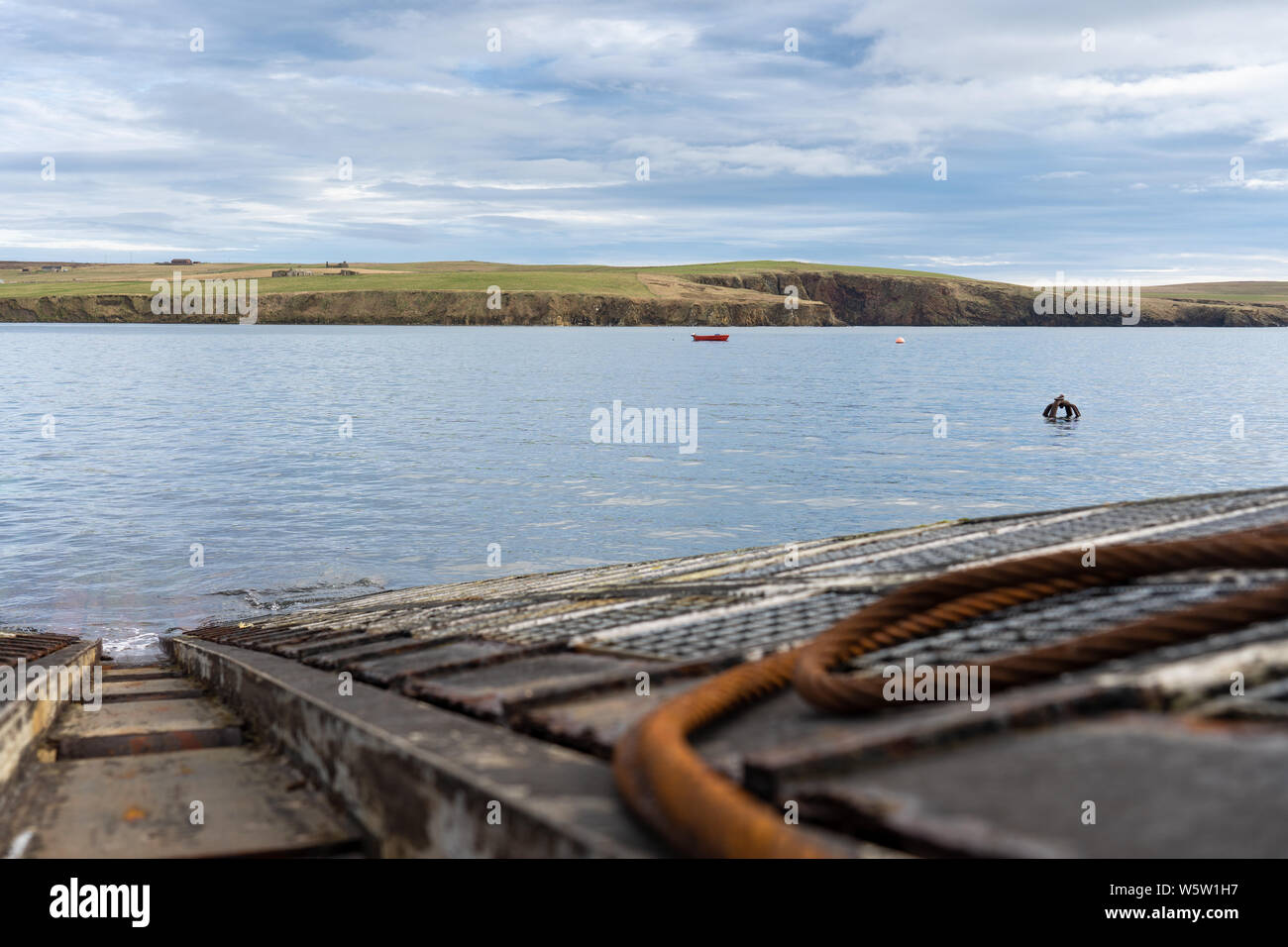 La cale de halage de Longhope Lifeboat Museum. Banque D'Images