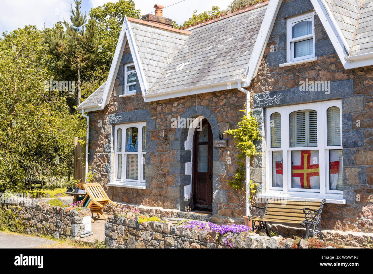 L'architecture typique de l'île un cottage en pierre afficher le