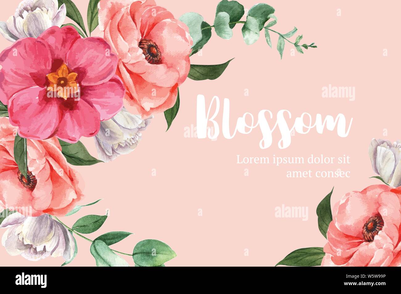 Carte De Mariage Grace A L Aquarelle De Fleurs Carte Invitation Mariage Vector Illustration Design Image Vectorielle Stock Alamy