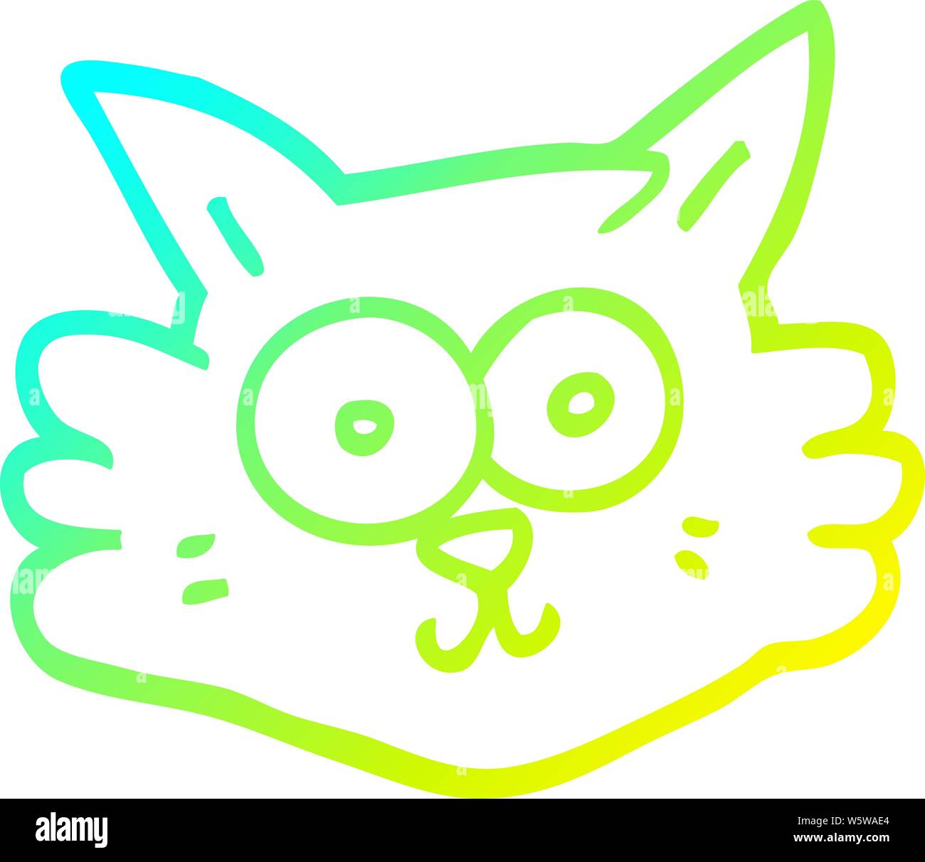 Ligne De Gradient Froid Dessin D Un Visage De Chat Cartoon Image Vectorielle Stock Alamy