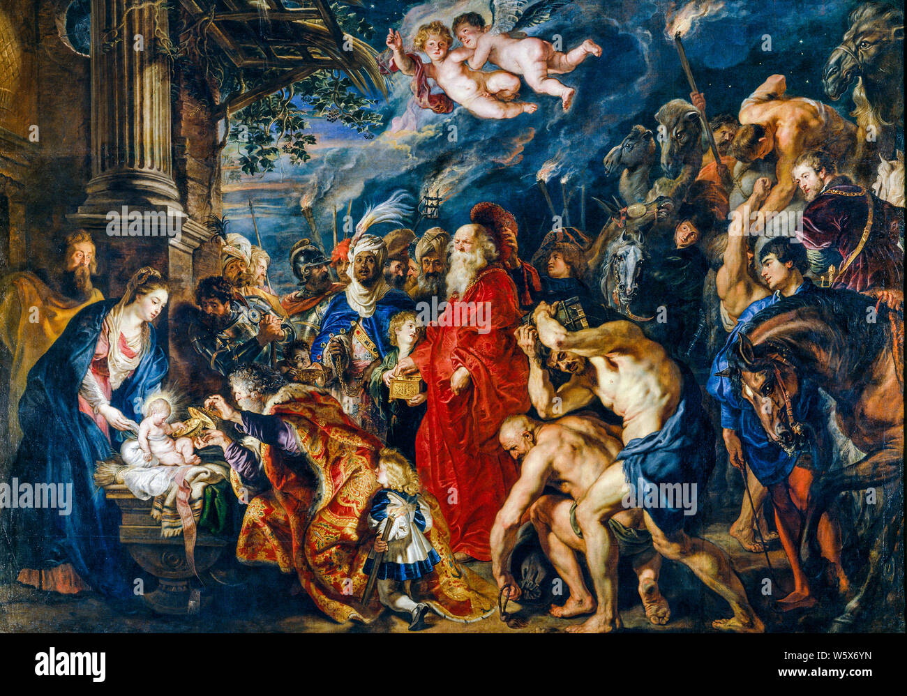 Peter Paul Rubens, la peinture, l'Adoration des Mages, 1628-1629 Banque D'Images