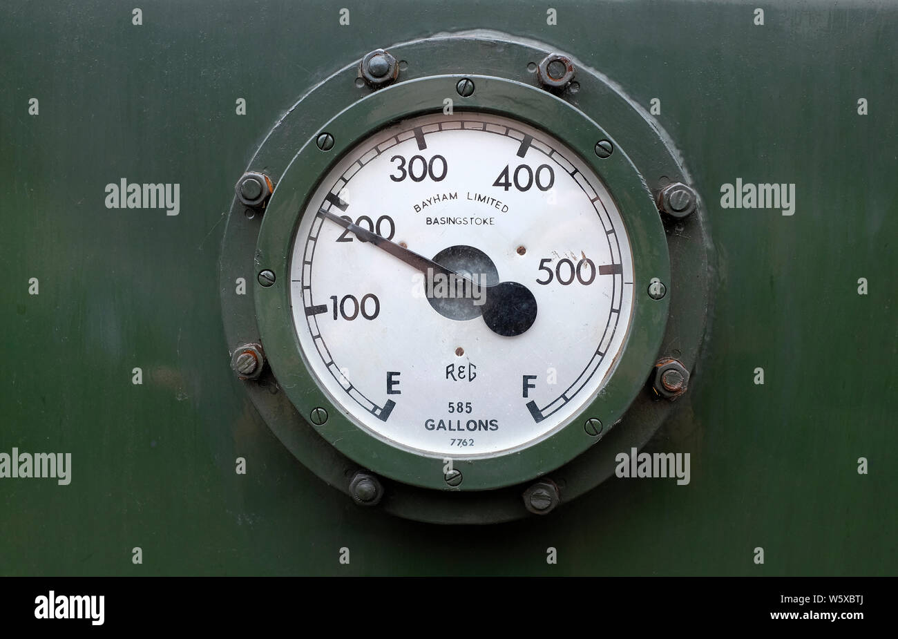 Sur la jauge de carburant diesel vieux train, Norfolk, Angleterre Banque D'Images
