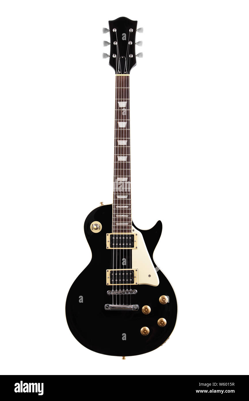 Une guitare électrique vintage isolated on white with clipping path Banque D'Images