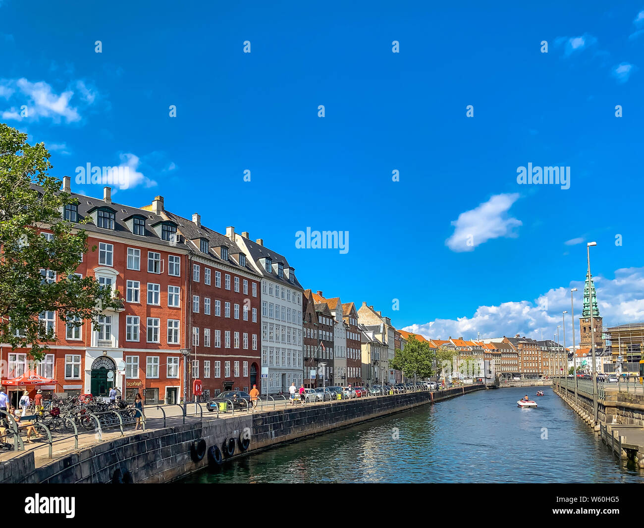 29 juillet 2019 : Copenhague, Danemark : Belle skyline de canal de Copenhague sur une belle journée d'été Banque D'Images