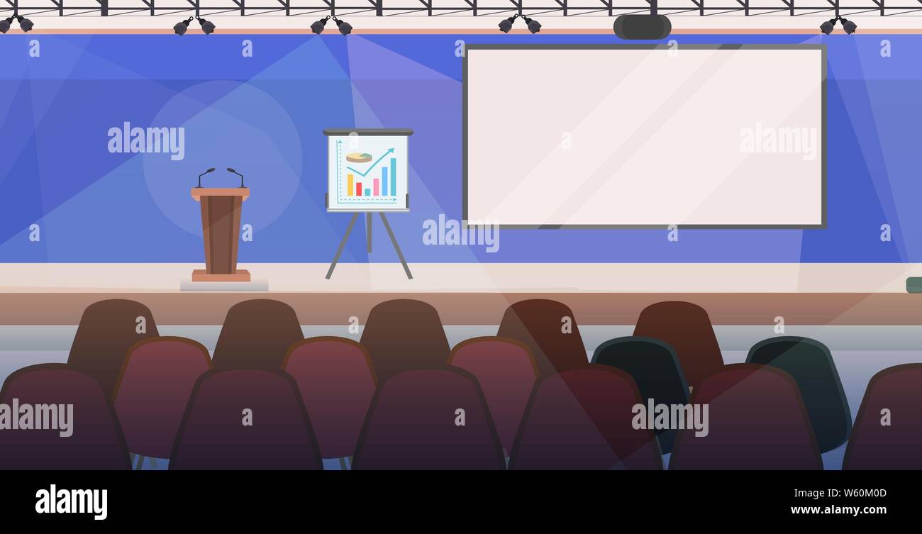 La salle de conférence de réunion avec des meubles présentation concept moderne centre d'affaires bureau vide intérieur building boardroom l'horizontale Illustration de Vecteur