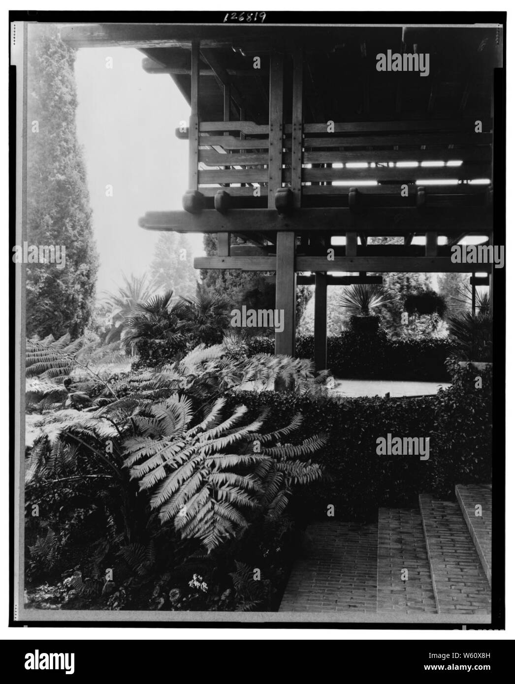 David Berry Gamble house, 4 Place Westmoreland, Pasadena, Californie. Vue de porche de couchage Banque D'Images