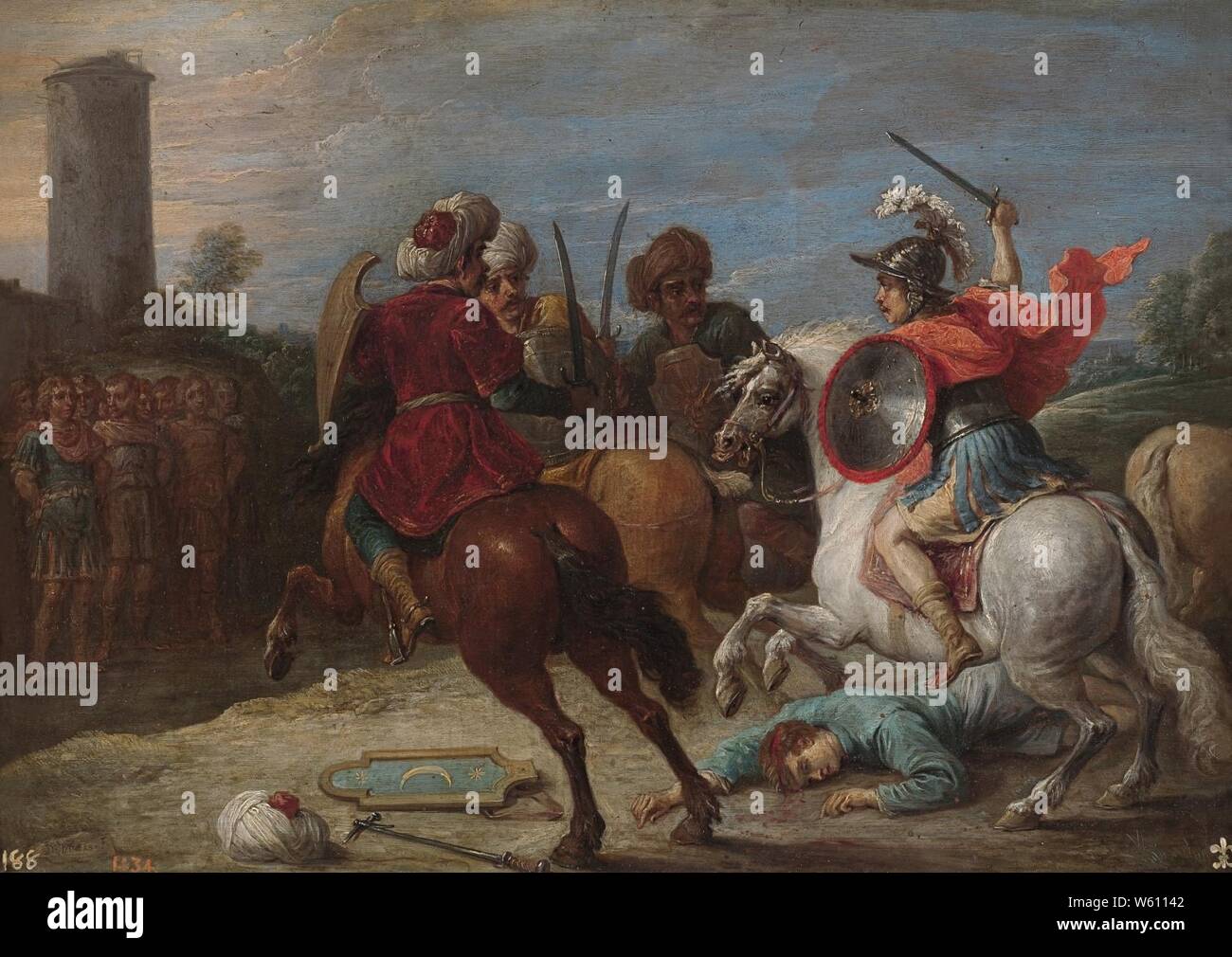 David Teniers (II) - Rinaldo's exploits contre les Égyptiens. Banque D'Images