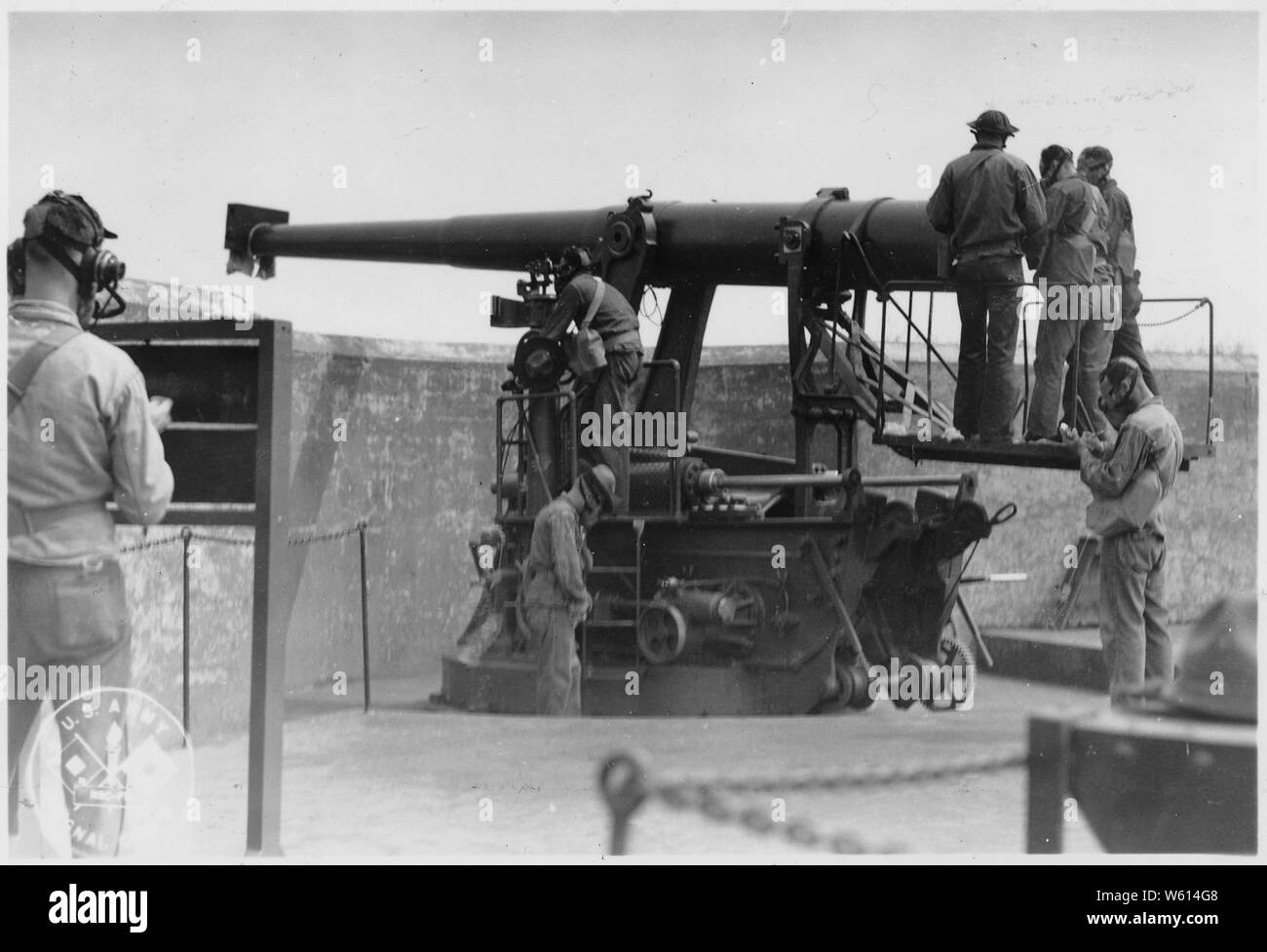 Pratt batterie ; Portée et contenu : Depuis la guerre civile, l'armée américaine a reconnu la nécessité de prévoir des défenses côtières dans le Pacifique nord-ouest le long de la rivière Columbia et dans le Puget Sound. Un certain nombre de forts, beaucoup plus en service, ont été construits à cette fin. Banque D'Images