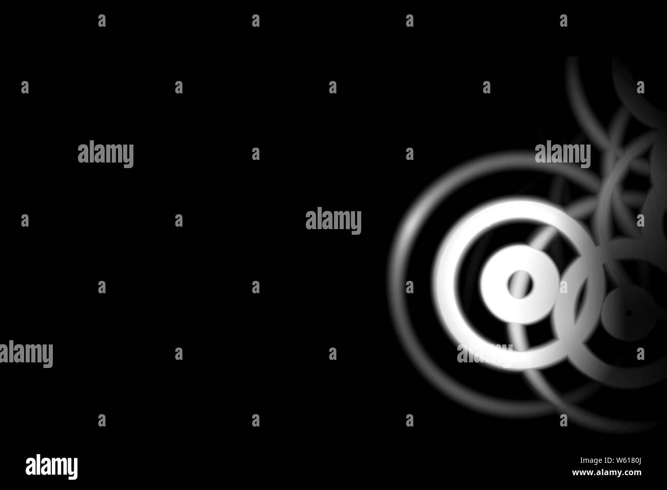 Les ondes sonores blanc lumière oscillante avec anneau cercle, abstract background Banque D'Images