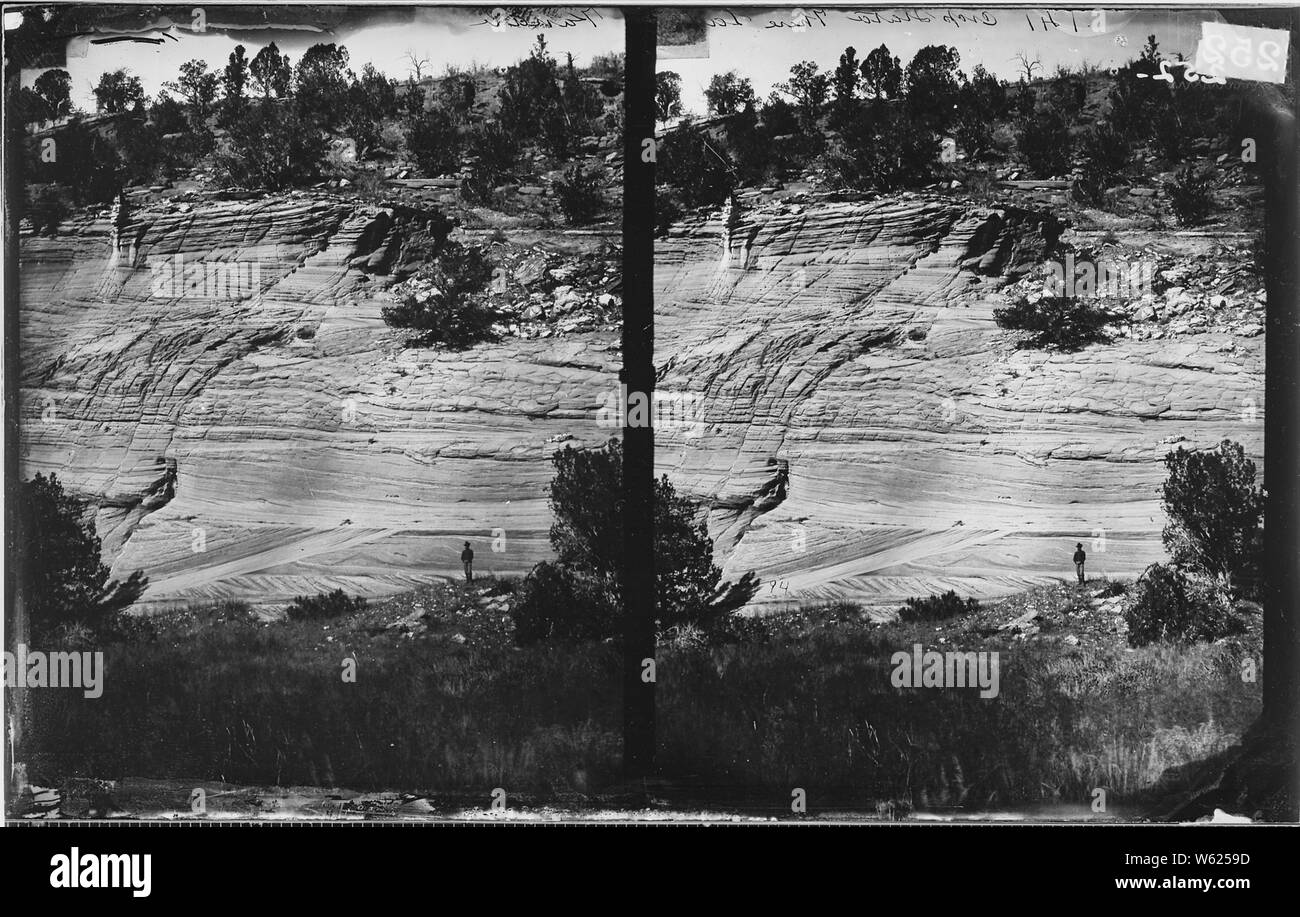 Lits de grès, 3-LACS CANYON, Kanab, Utah ; notes générales : photographié par William Bell dans le cadre de l'enquête 1872 Wheeler. Banque D'Images