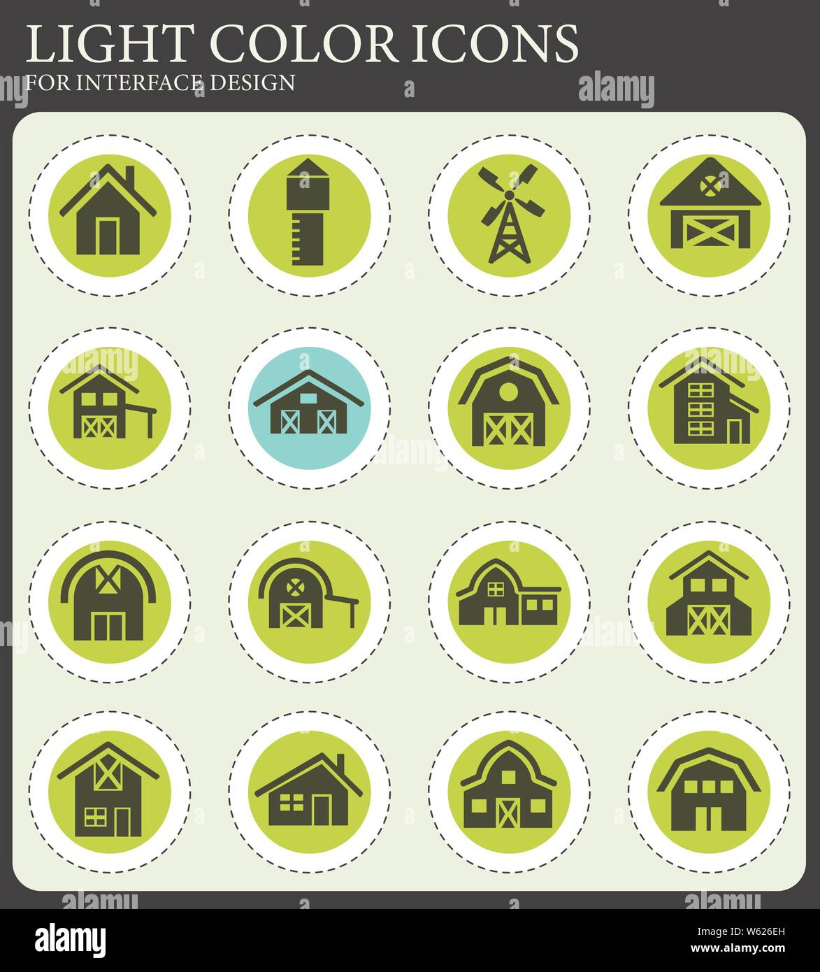 Bâtiment de ferme web icons pour la conception d'interface utilisateur Illustration de Vecteur