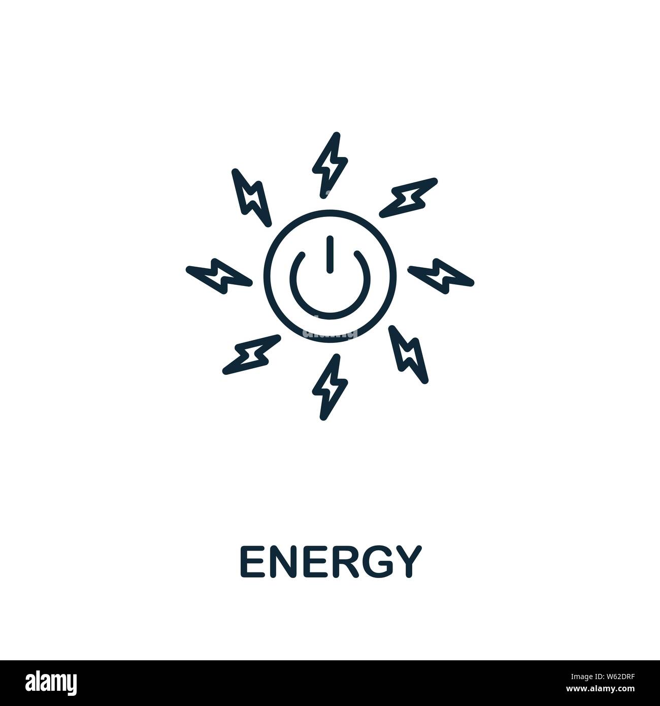 Icône de contour de l'énergie. Style de ligne mince de la collection d'icônes de communauté. Pixel Perfect simple élément d'énergie icône pour la conception Web, les applications, les logiciels, l'impression Illustration de Vecteur
