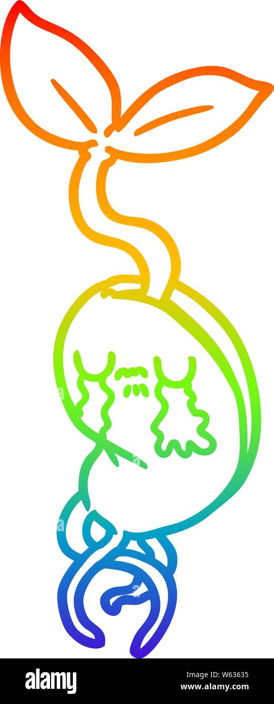 La ligne de gradient dessin d'une caricature des semis germination ...