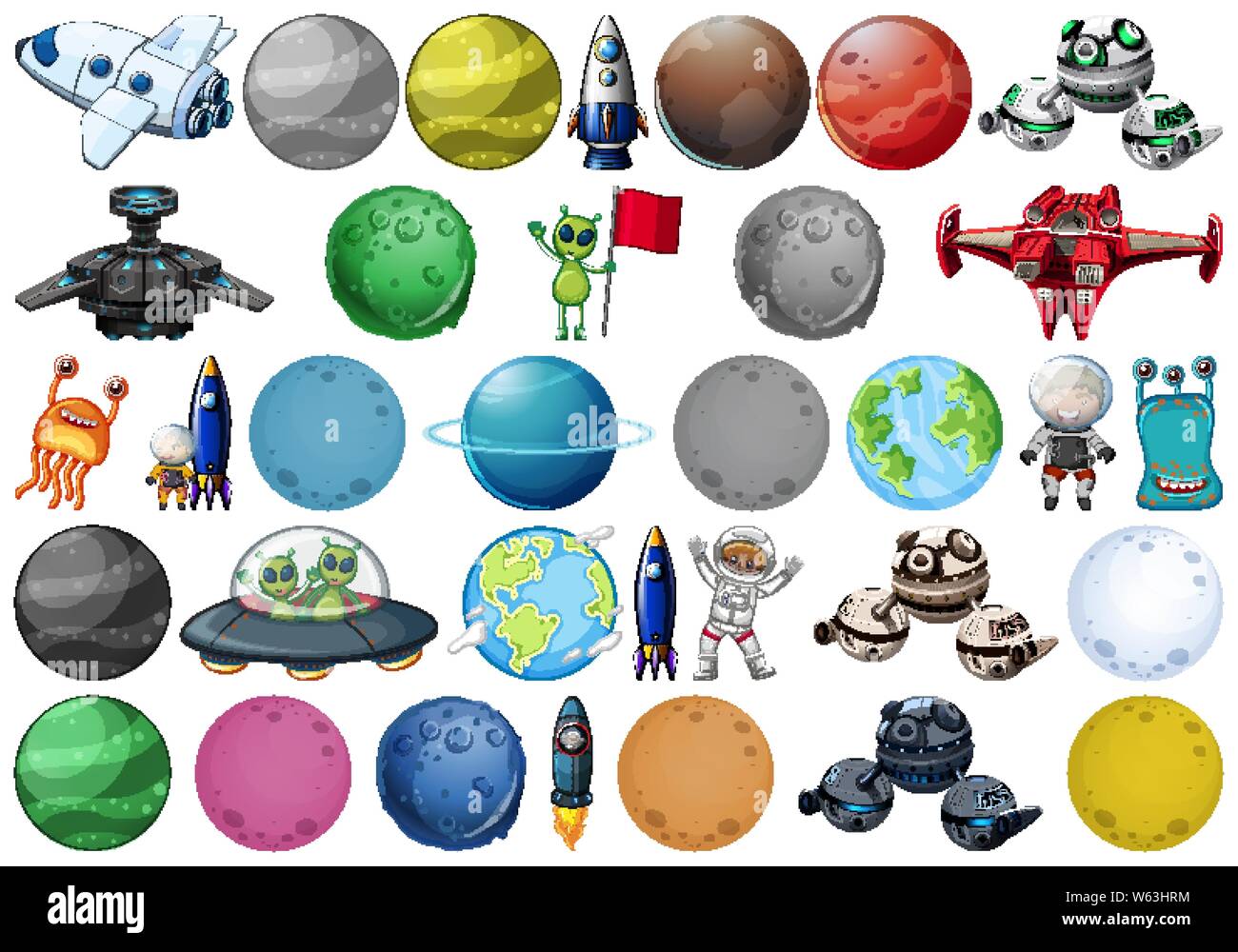 Groupe des planètes et les valeurs sacrées de l'espace illustration Illustration de Vecteur
