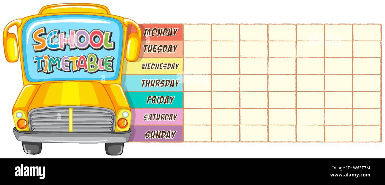 SchoolAndTimetable BM ii 17 illustration Illustration de Vecteur