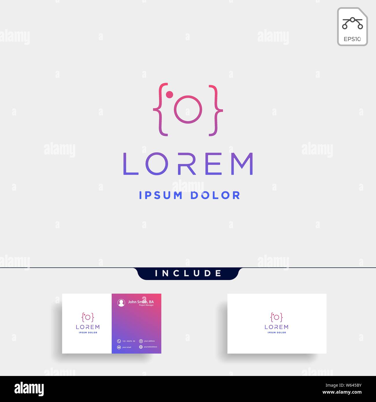 Code photo logo design simple vecteur ligne de codage de l'appareil photo Illustration de Vecteur