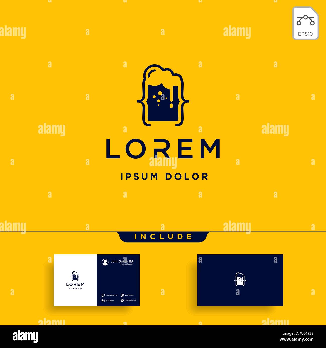 Code barre de la bière de conception de logo simple vecteur ligne de codage Illustration de Vecteur