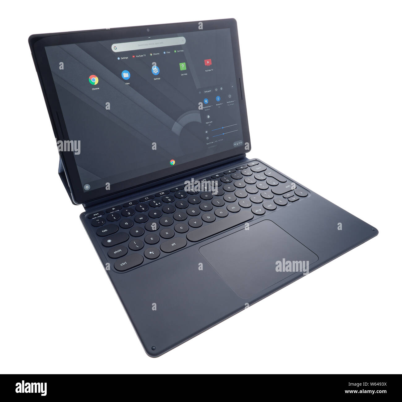 Pixel Google tablet computer, avec clavier. Banque D'Images