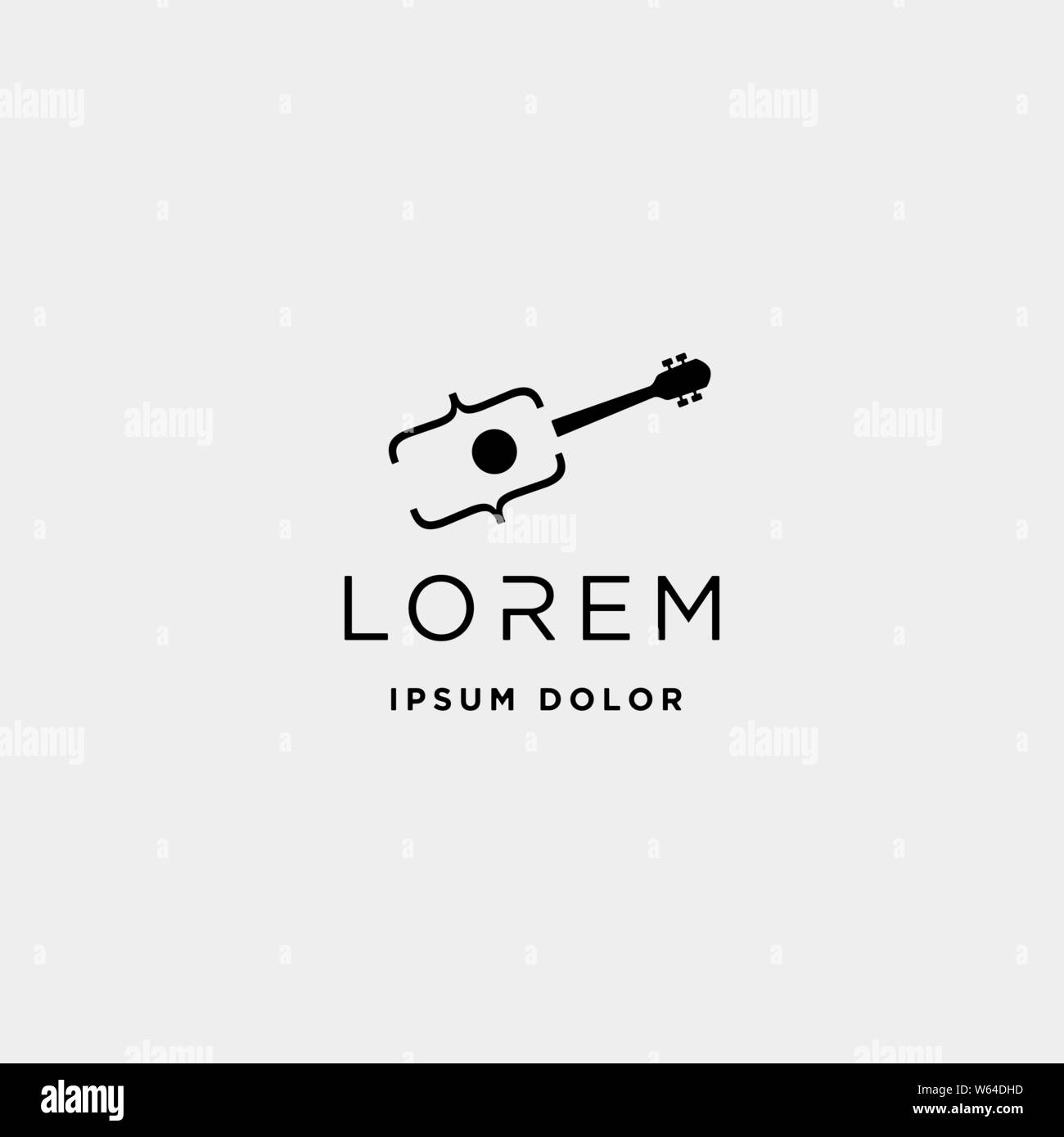 Logo design code guitare musique vecteur icône symbole logiciel Illustration de Vecteur