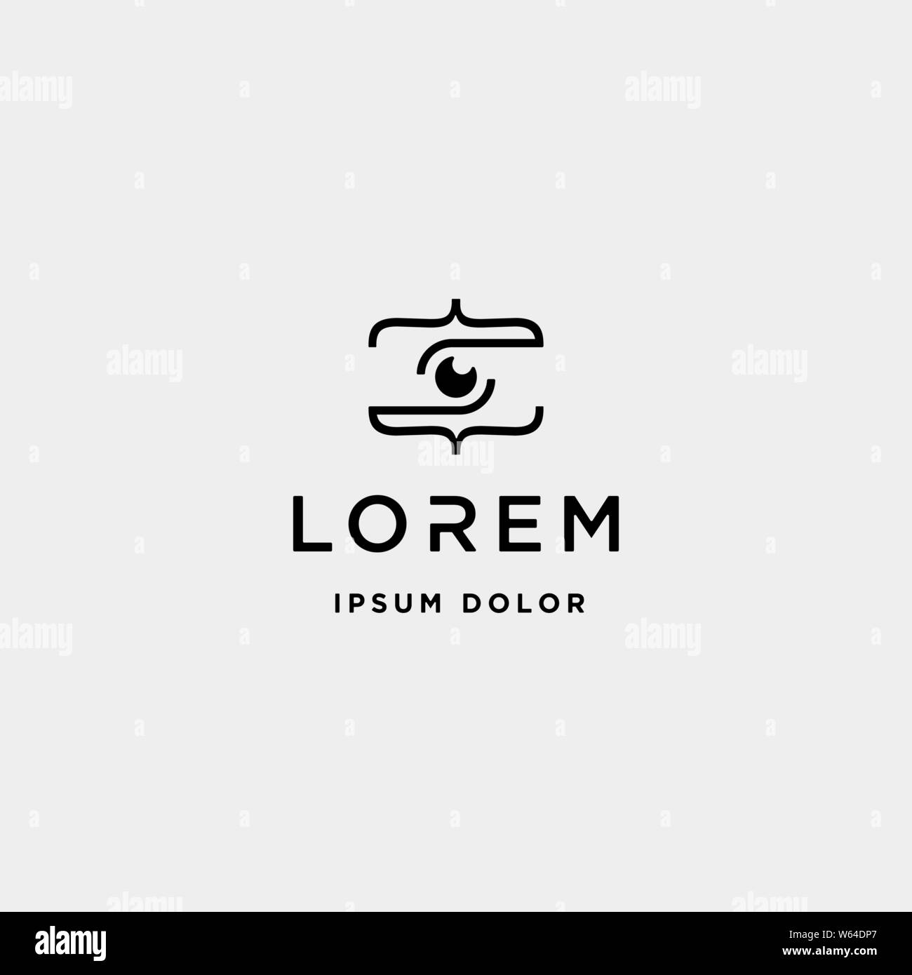 Code photo logo design simple vecteur ligne de codage de l'appareil photo Illustration de Vecteur