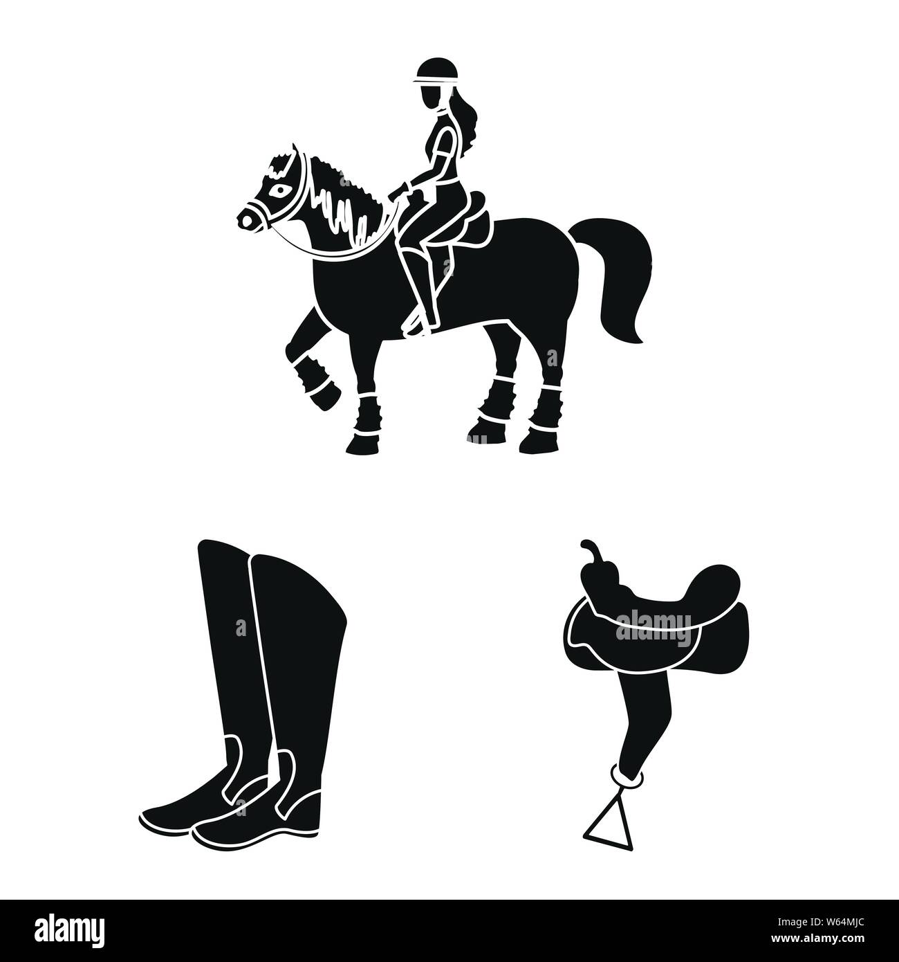 Objet isolé du sport et de la concurrence. Collection de sport et de l'Equestrian symbole boursier pour le web. Illustration de Vecteur