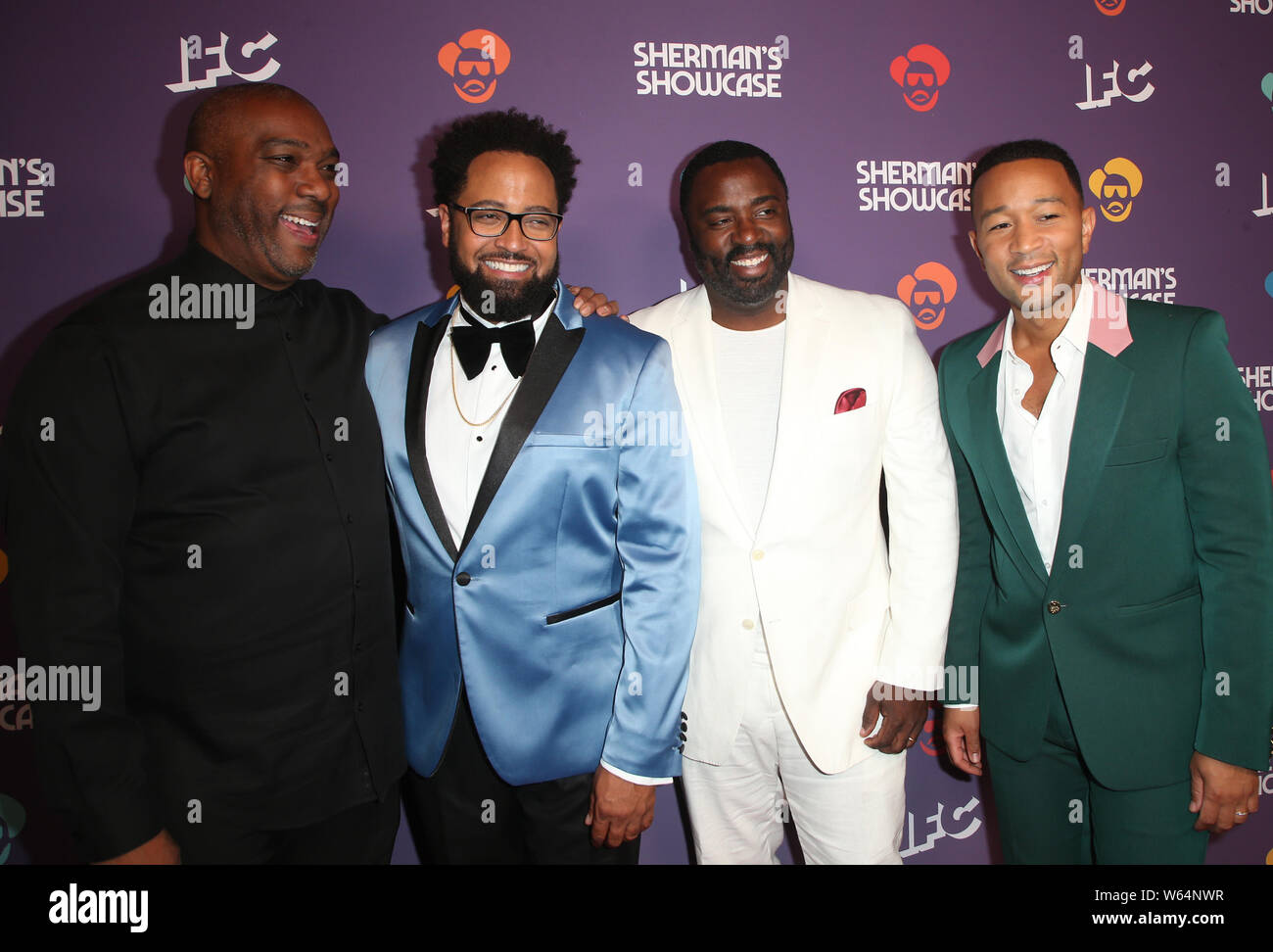 30 juillet 2019, West Hollywood, CA, USA : 30 juillet 2019 - West Hollywood, Californie - Mike Jackson, Diallo Riddle, Bashir Salahuddin, John Legend. ''Sherman's Showcase'' Premiere partie tenue à Peppermint Club. Crédit photo : FSadou/AdMedia (crédit Image : © F Sadou/AdMedia via Zuma sur le fil) Banque D'Images