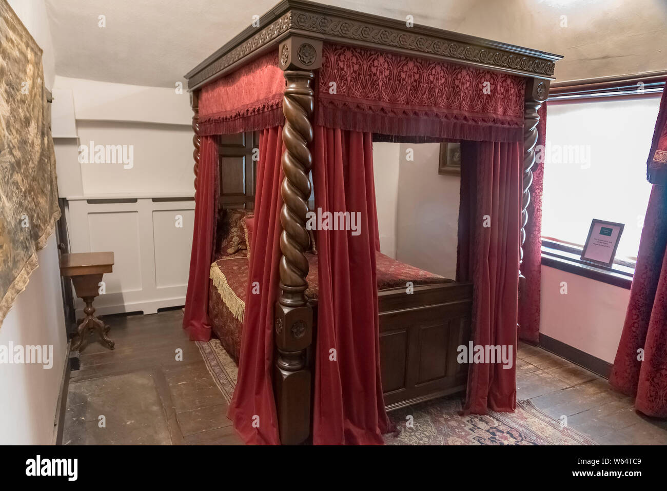 La chambre d'Anne Lister Shibden Hall. Banque D'Images