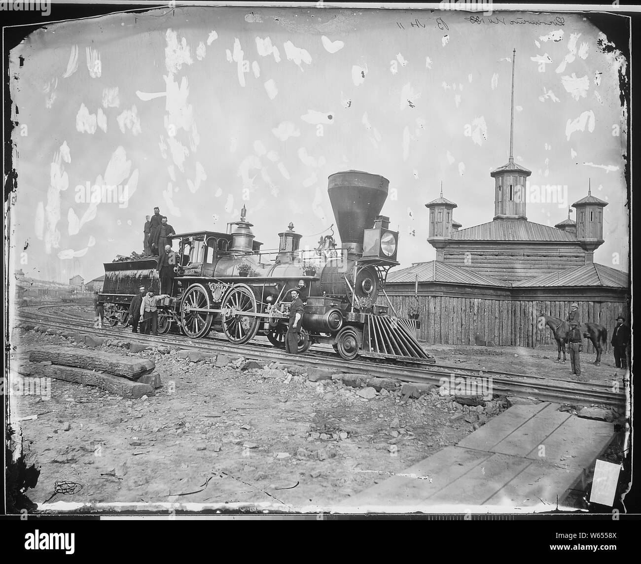 Moteur n° 133 militaires américains, R.R., City Point, Va Banque D'Images