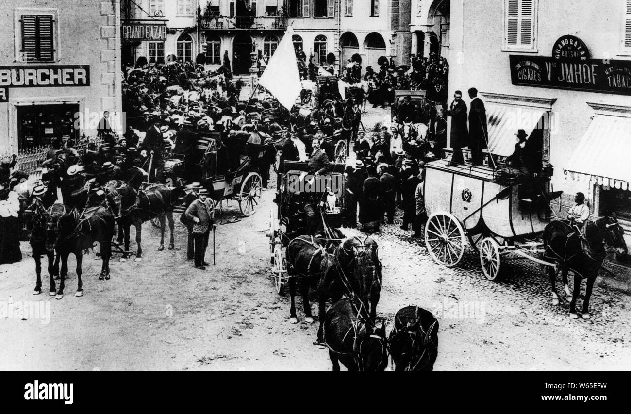 Transport postal dernier de sempione, 1906 Banque D'Images