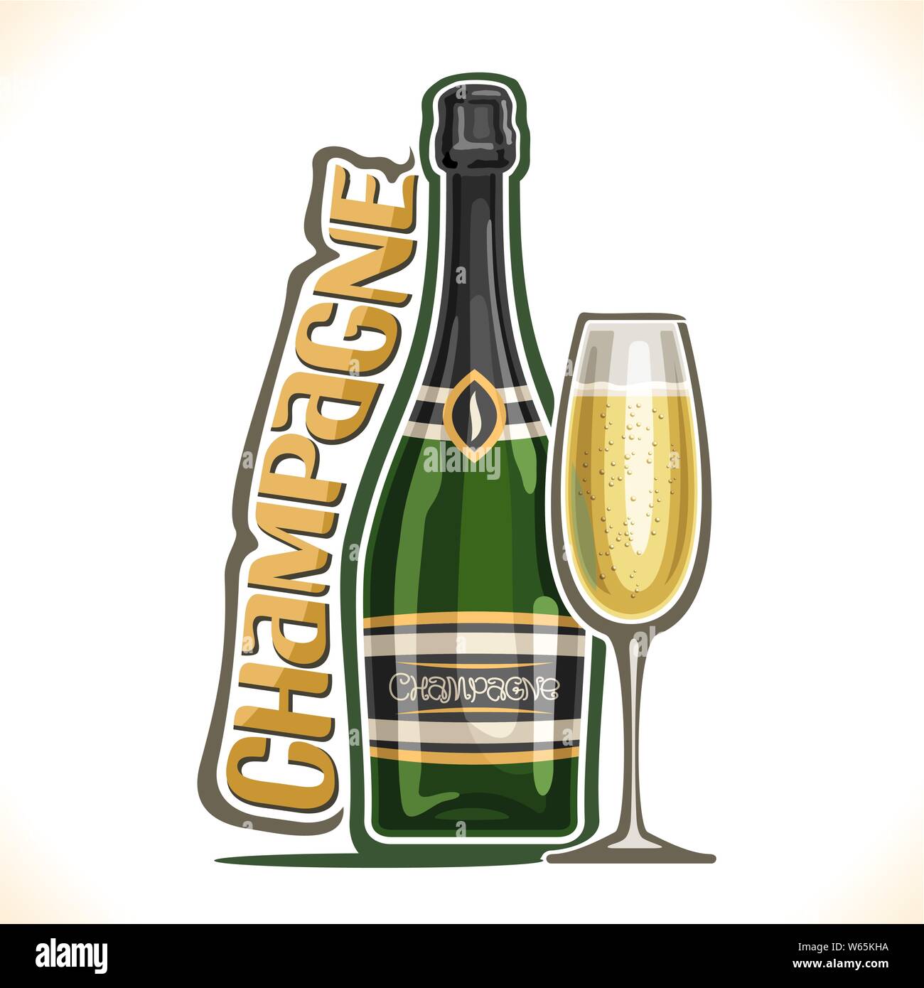 Vector illustration d'alcool boire du champagne Illustration de Vecteur