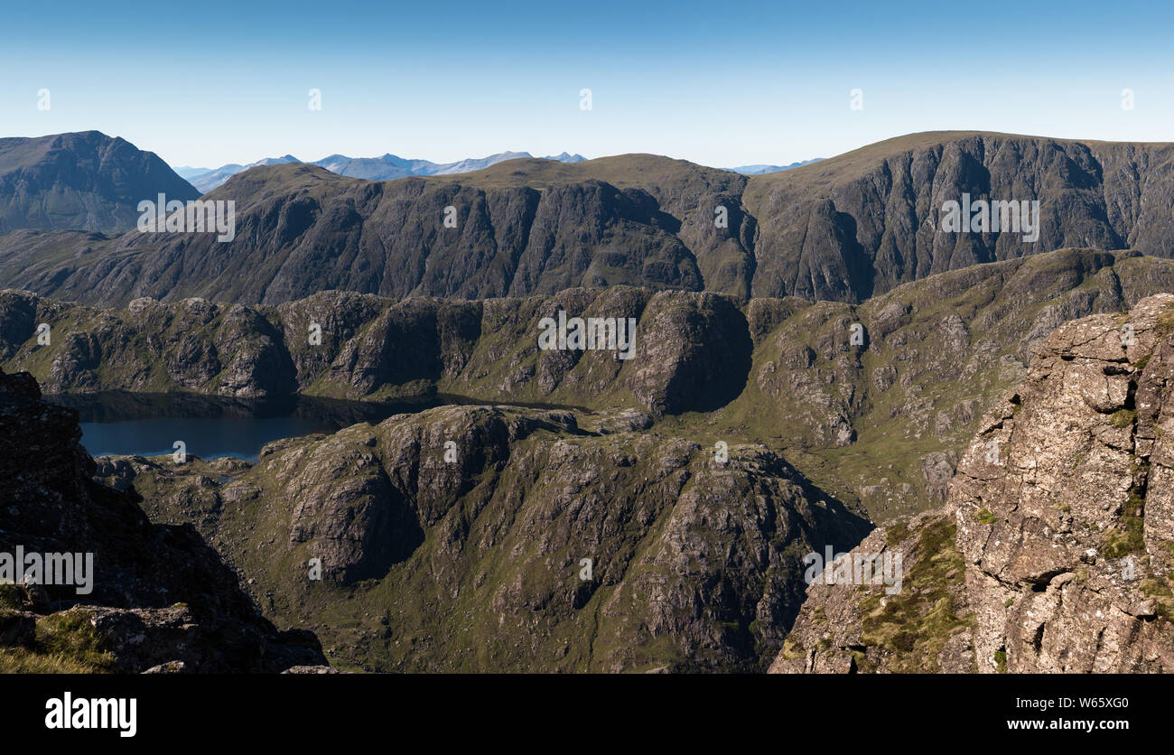 Loch Gorm Mor et Beinn Lair des pistes d'un Mhaighdean» Banque D'Images