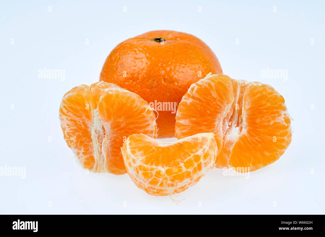 Mandarine pelées, Citrus reticulata Banque D'Images