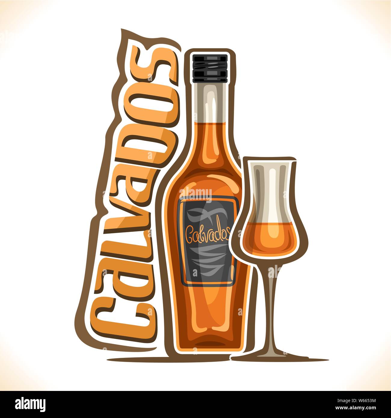 Vector illustration d'alcool boire Calvados Image Vectorielle Stock - Alamy