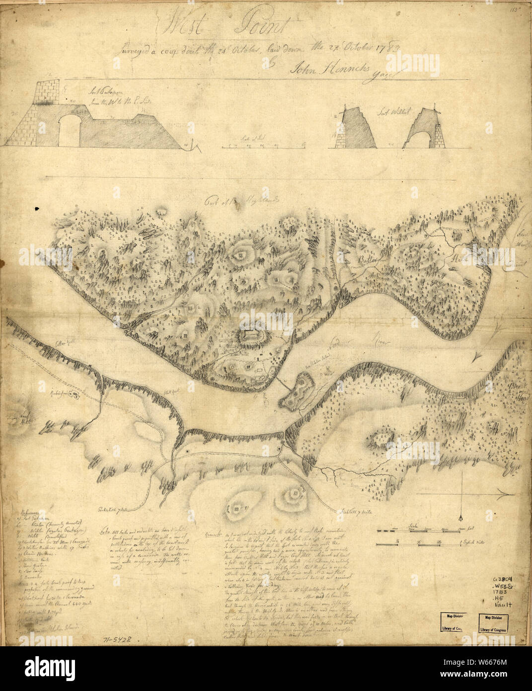 L'ère de la guerre d'Indépendance américaine West Point 989 Cartes 1750-1786 sondage auprès d'un coup d'œil le 24 octobre prévue le 27 octobre 1783 Réparation et reconstruction Banque D'Images