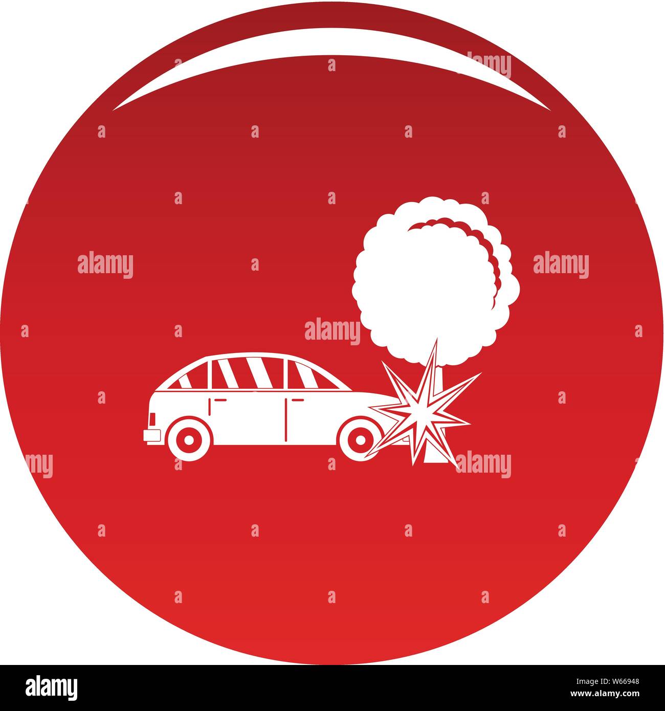 L'icône de l'arbre s'est écrasé. Simple illustration de l'arbre s'est écrasé l'icône vecteur pour tout design red Illustration de Vecteur