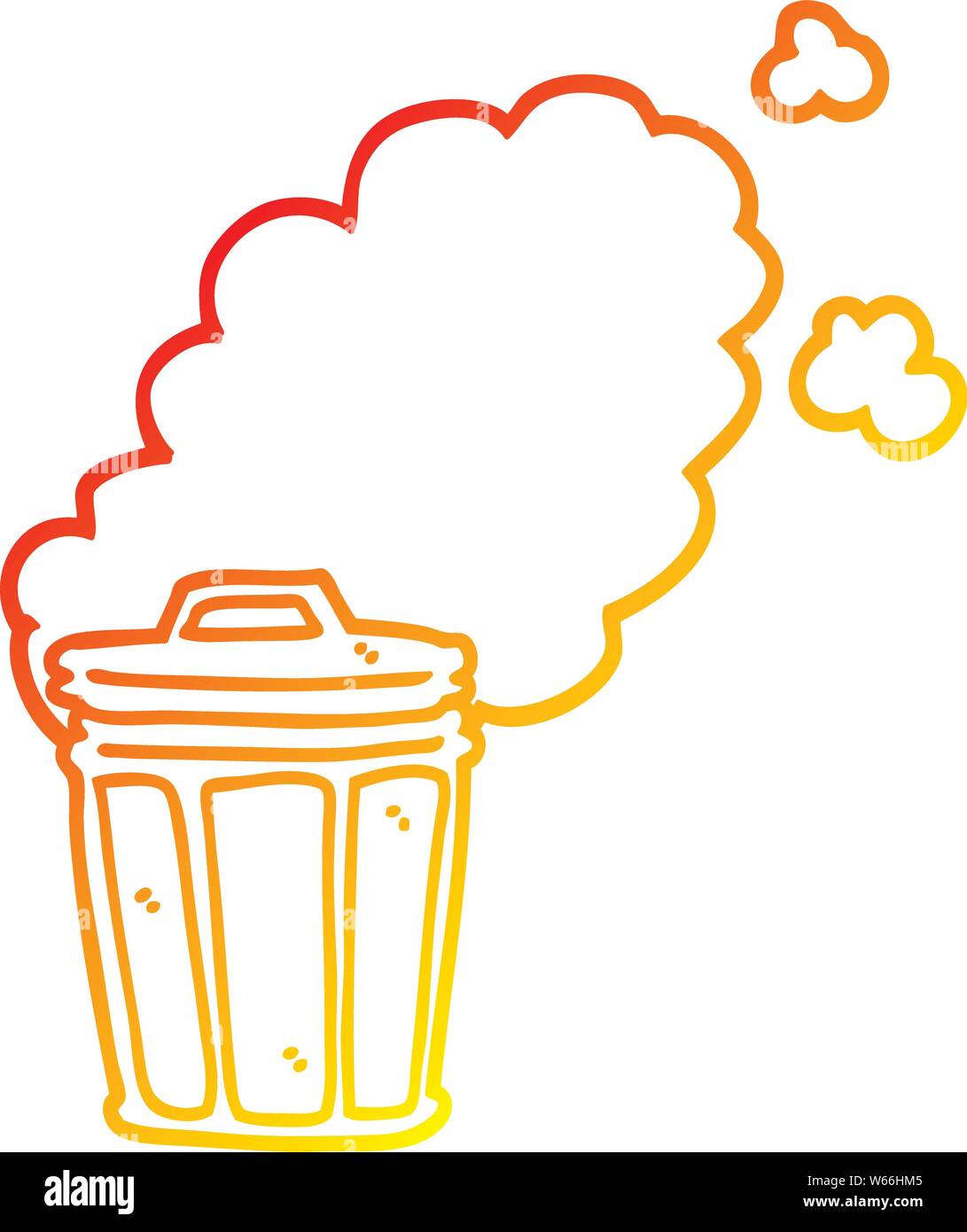 Ligne de gradient chaud dessin d'une poubelle puante cartoon Image  Vectorielle Stock - Alamy